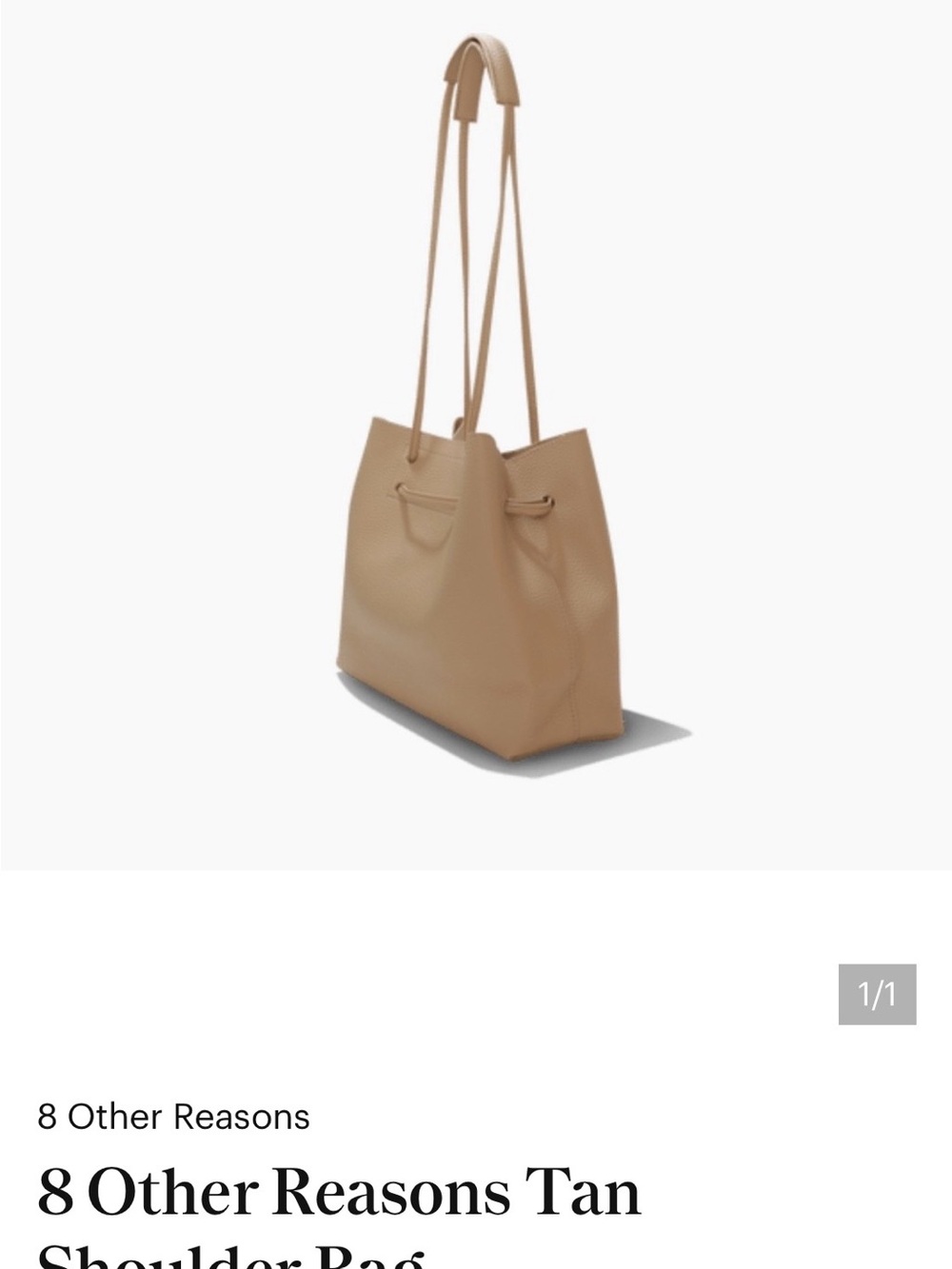 8 Other Reasons Beige-Tan Drawstring Shoulder Tote